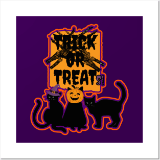 Trick or Treats Spooky Cats Posters and Art